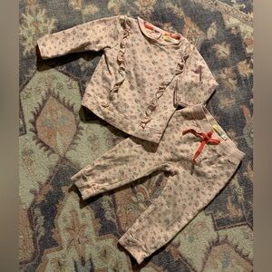 Baby Boden 18-24 pink floral sweats set